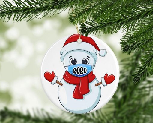 Snowman Clause With Mask 2020 Ornament, Christmas Ornament Tree Decoration, Funny Ornament Gift, Snowman Gift