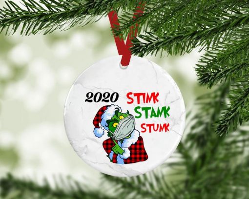 Stink Stank Stunk Mask 2020, Funny Grinch 2020 Wearing Mask, Pandemic Grinch 2020 Ornament