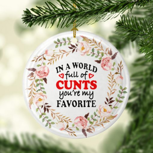 In A World Full Of Cunts Youre My Favorite Decorative Christmas Holiday Ornament