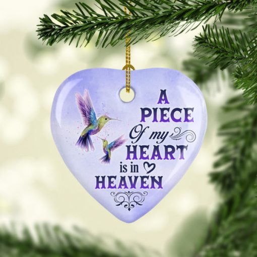 Hummingbird A Piece Of My Heart Is In Heaven Decorative Christmas Holiday Ornament