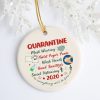 2020 Quarantine Christmas Funny Christmas Ornament Keepsake Circle Porcelain Ornament