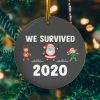 2020 Social Distance We Survived Santa Deer Elf Decorative Christmas Holiday Ornament