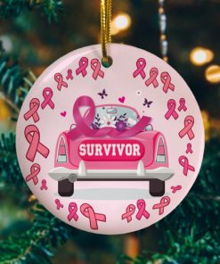 Breast Cancer Survivor Decorative Christmas Holiday Ornament