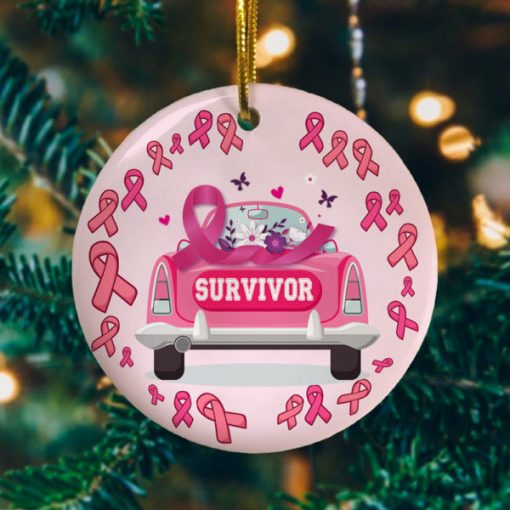 Breast Cancer Survivor Decorative Christmas Holiday Ornament