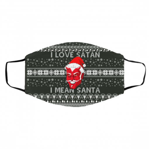 I Love Satan I Mean Santa Evil Devil Ugly Christmas Face Mask