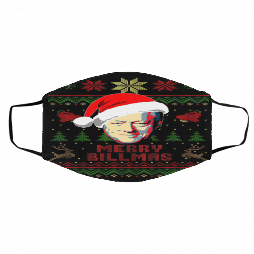 Merry Billmas Bill Clinton Ugly Christmas face mask