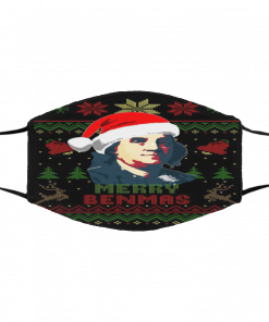 Merry Benmas Benjamin Franklin Ugly Christmas face mask