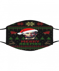 Merry Abemas Abraham Lincoln Ugly Christmas face mask