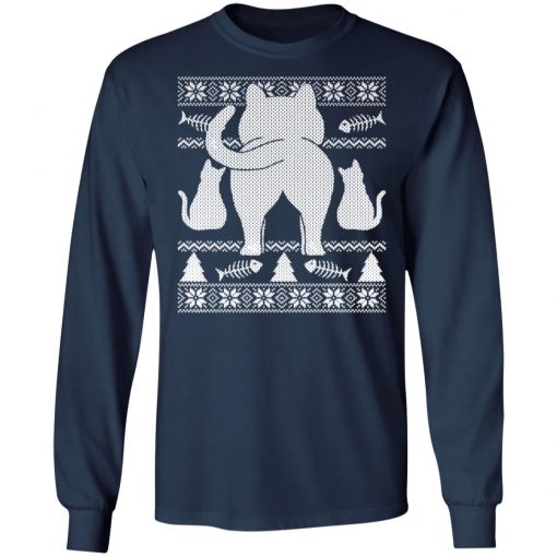 Ugly Christmas Sweater Festive Cat Butt Sweatshirt