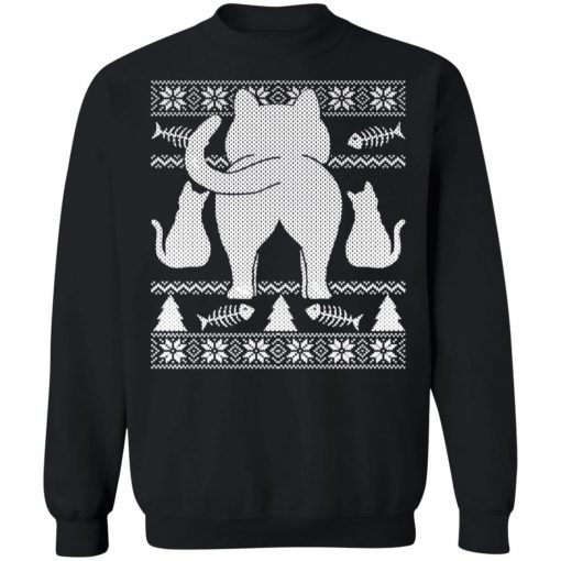 Ugly Christmas Sweater Festive Cat Butt Sweatshirt