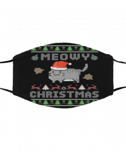 Meowy Christmas Ugly Christmas face mask