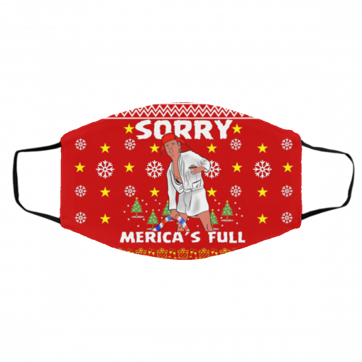 Sorry Merica_s Full - Trump Vacation Parody Ugly Christmas Face Mask