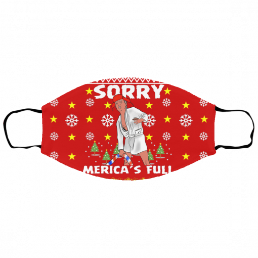 Sorry Merica_s Full - Trump Vacation Parody Ugly Christmas Face Mask