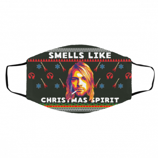 Smells Like Christmas Spirit Kurt Cobain Ugly Christmas Face Mask