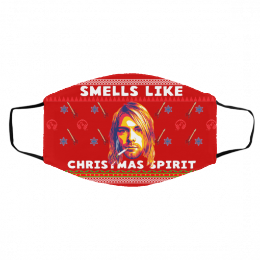 Smells Like Christmas Spirit Kurt Cobain Ugly Christmas Face Mask