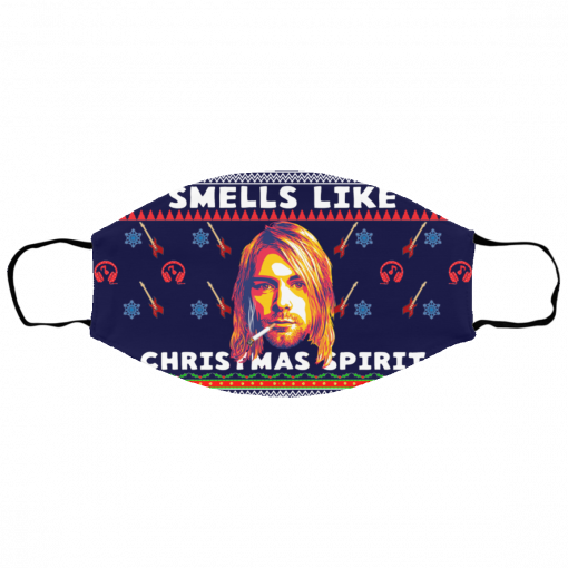 Smells Like Christmas Spirit Kurt Cobain Ugly Christmas Face Mask