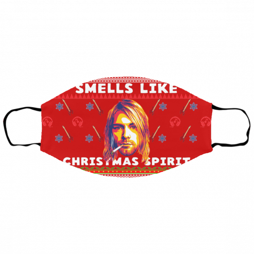 Smells Like Christmas Spirit Kurt Cobain Ugly Christmas Face Mask