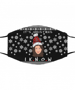 It's Christmas I KNOW Monica Geller Ugly Christmas Face Mask