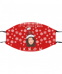 It's Christmas I KNOW Monica Geller Ugly Christmas Face Mask