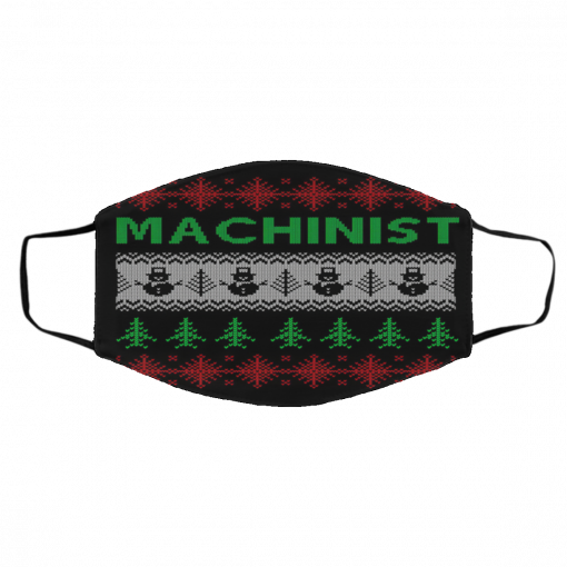 Machinist Knit Ugly Christmas Face Mask Q Finder Trending Design T Shirt 