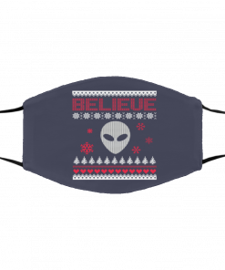 Believe In Aliens Ugly Christmas face mask