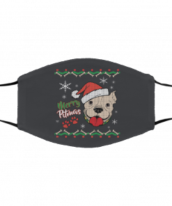 Merry Pitmas Ugly Christmas face mask