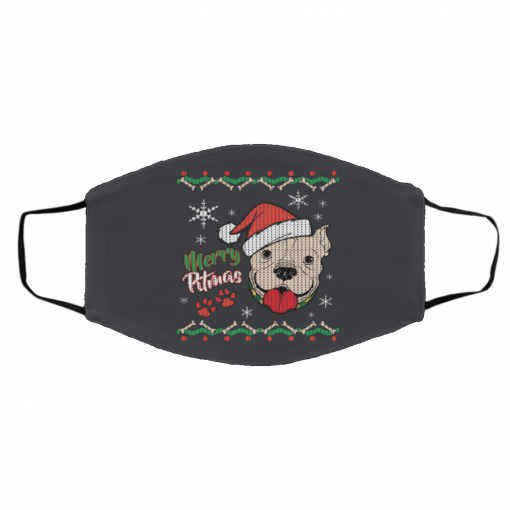 Merry Pitmas Ugly Christmas face mask