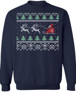 Santa's Retro Sleigh And Reindeer Ugly Christmas Sweater