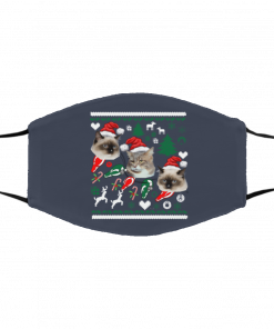 Ugly Cat Christmas Sweatshirt Ugly Christmas face mask