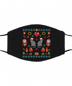 Ugly Cat Christmas Sweater 8 Bit Ugly Christmas face mask