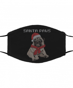 Santa Paws Pug face mask