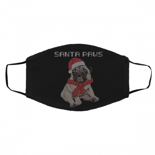 Santa Paws Pug face mask