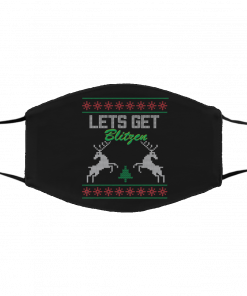 Lets Get Blitzen Ugly Christmas face mask