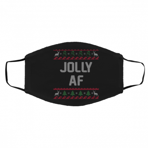 Funny Jolly AF Ugly Christmas face mask