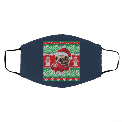 Christmas Cute Pug Ugly Sweater face mask
