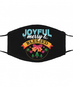 Joyful Merry Blessed Ugly Christmas Tree Bells face mask