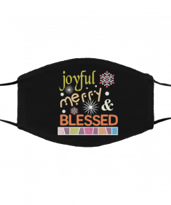 Joyful Merry Blessed Ugly Christmas Snowflakes face mask