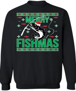 Merry Fishmas Sweatshirt Ugly Christmas Sweater