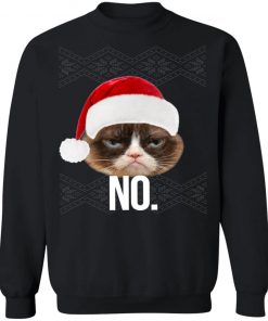 Funny Cat NO Meme Ugly Christmas Sweater