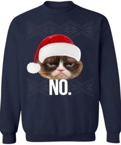 Funny Cat NO Meme Ugly Christmas Sweater