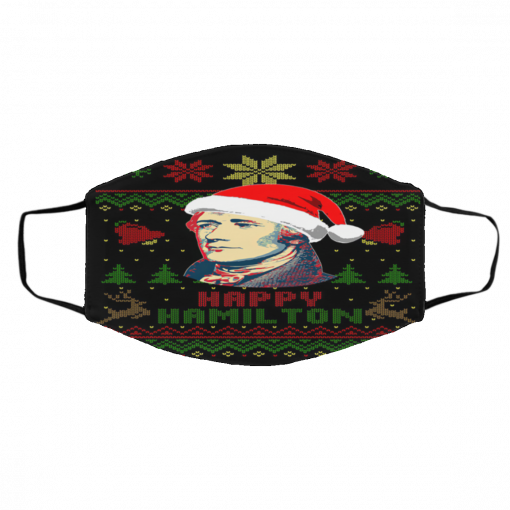 Happy Alexander Hamilton Ugly Christmas face mask