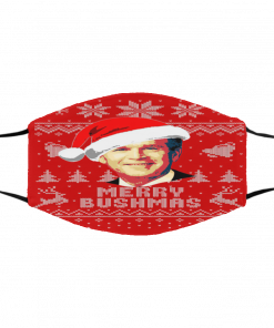 George W Bush Merry Bushmas Ugly Christmas face mask