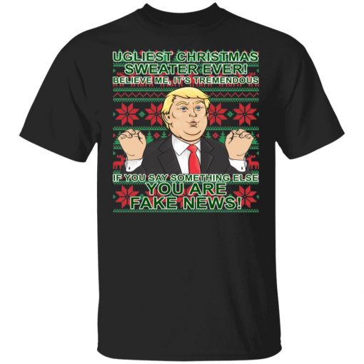 Fake News Trump Ugly Christmas Sweater