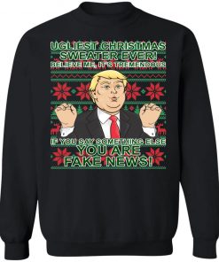 Fake News Trump Ugly Christmas Sweater