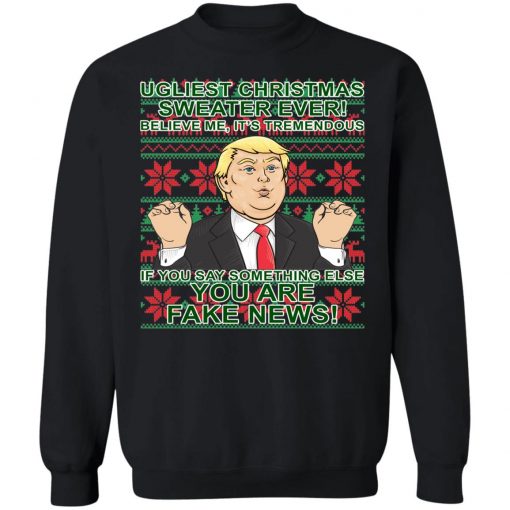 Fake News Trump Ugly Christmas Sweater