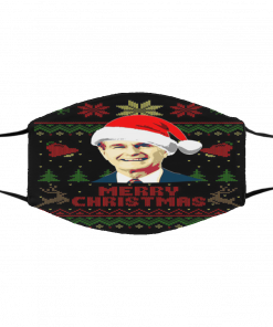 George H W Bush Merry Ugly Christmas black face mask