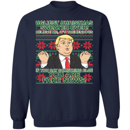 Fake News Trump Ugly Christmas Sweater