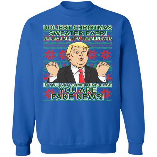 Fake News Trump Ugly Christmas Sweater