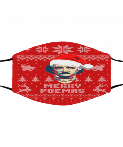 Edgar Allan Poe Merry Poemas Ugly Christmas face mask