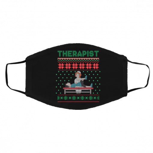 Therapist Therapy Ugly Christmas face mask